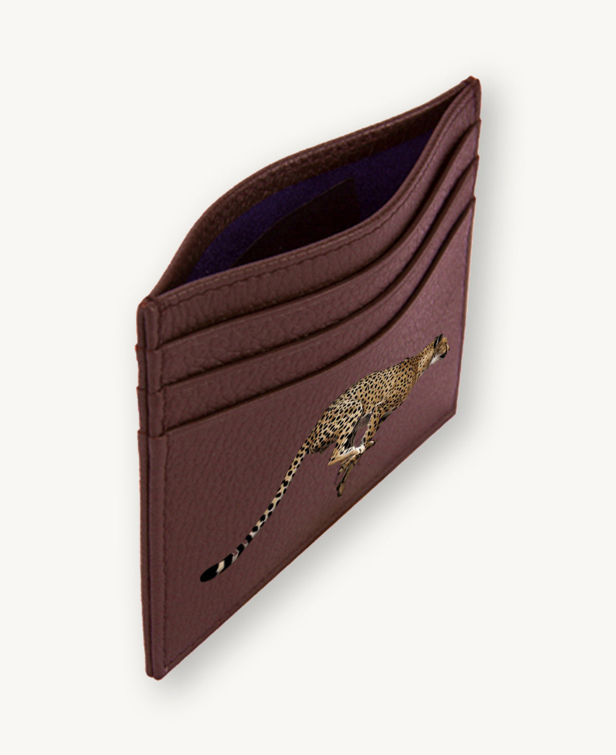 HAND PAINTED CARD HOLDER BURGUNDY