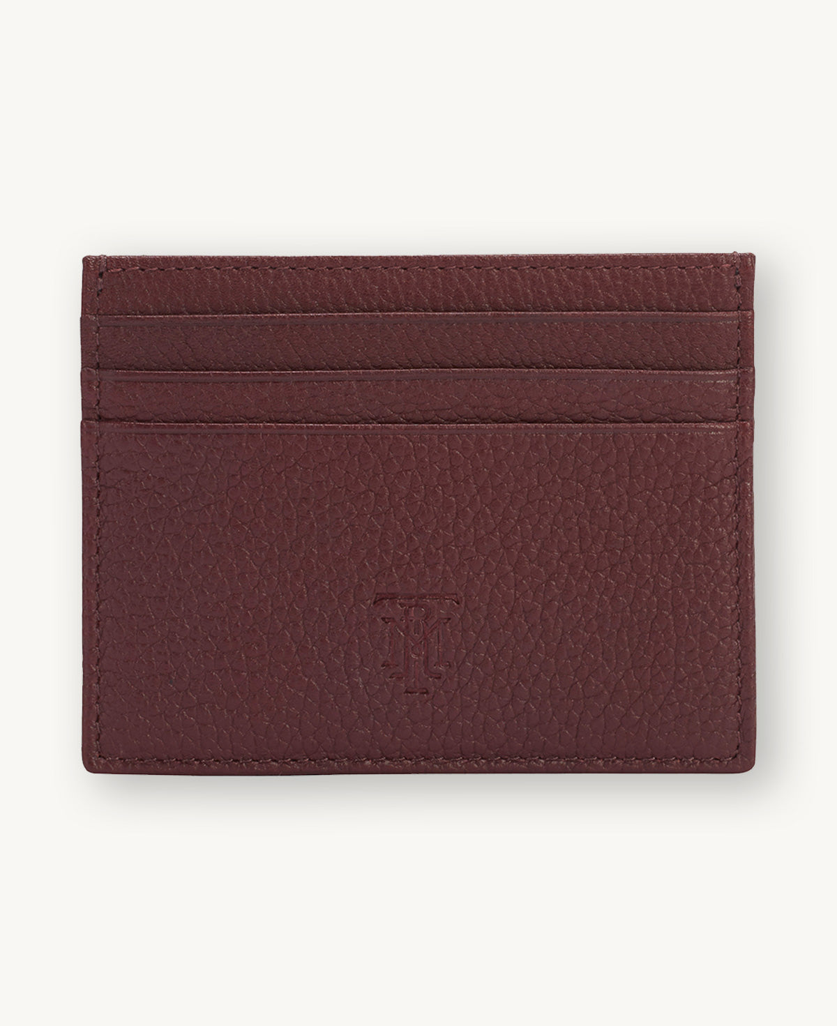 HAND PAINTED CARD HOLDER BURGUNDY