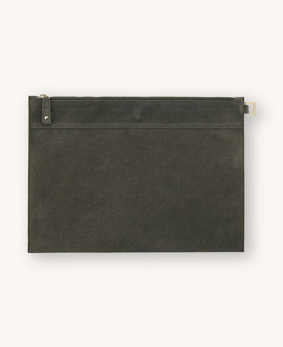 THE BEIRUT GREEN SUEDE POUCH LARGE