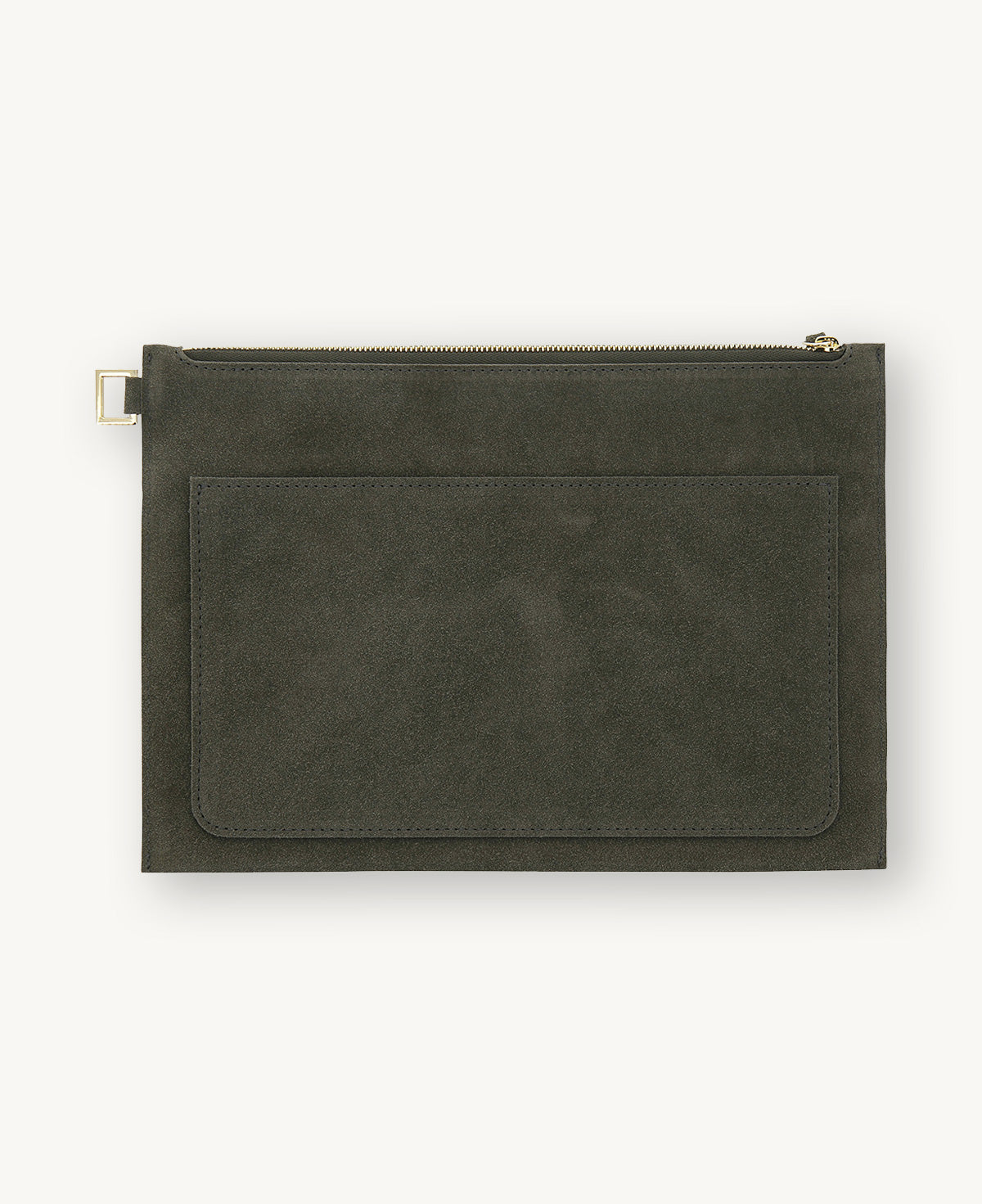 THE BEIRUT GREEN SUEDE POUCH MEDIUM