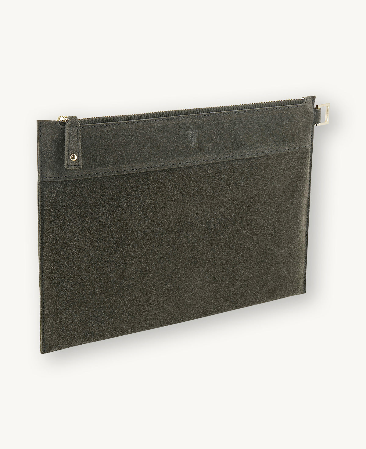 THE BEIRUT GREEN SUEDE POUCH MEDIUM